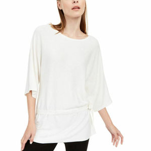 ALFANI Women's 3/4-sleeve Tie-hem Knit Tunic Sweater Top  Size L